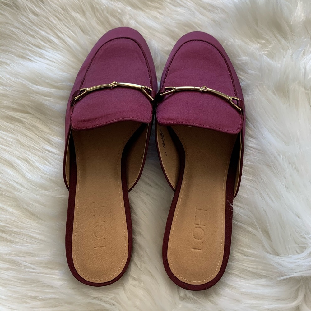 Loft Burgundy Mules Size 7.5 - Picture 4 of 11